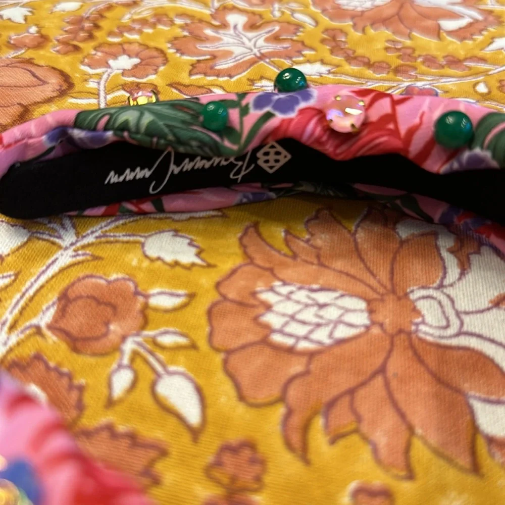 BRIANNA CANNON CHILD SIZE PINK LUAU HEADBAND WITH CRYSTALS & BEADS